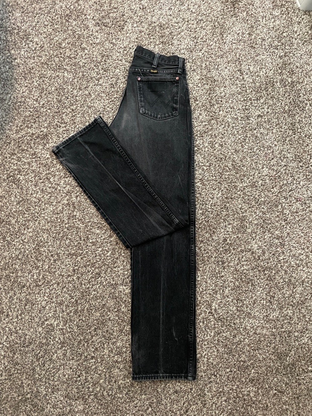 Wrangler Men's Straight Black Denim Jeans